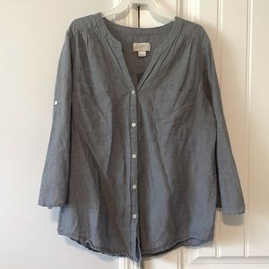 Chambray LOFT button down tunic